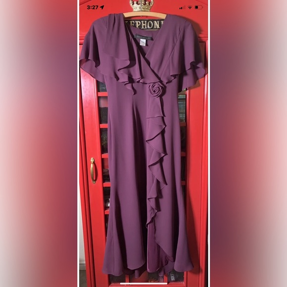 Vintage BB Collection Sheer Dress with Satin Slip Rose & Ruffles - Size 6 - Picture 4 of 7